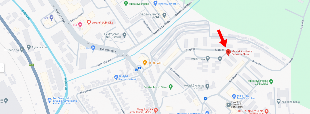 Mestská knižnica Ľ. Štúra na mape google Mestská knižnica Ľ. Štúra na mape google