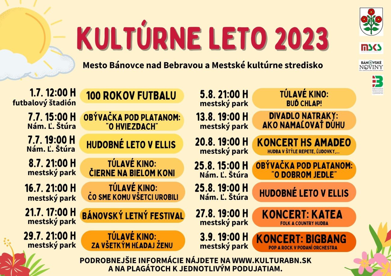 Kultúrne leto 2023 Bánovce nad Bebravou